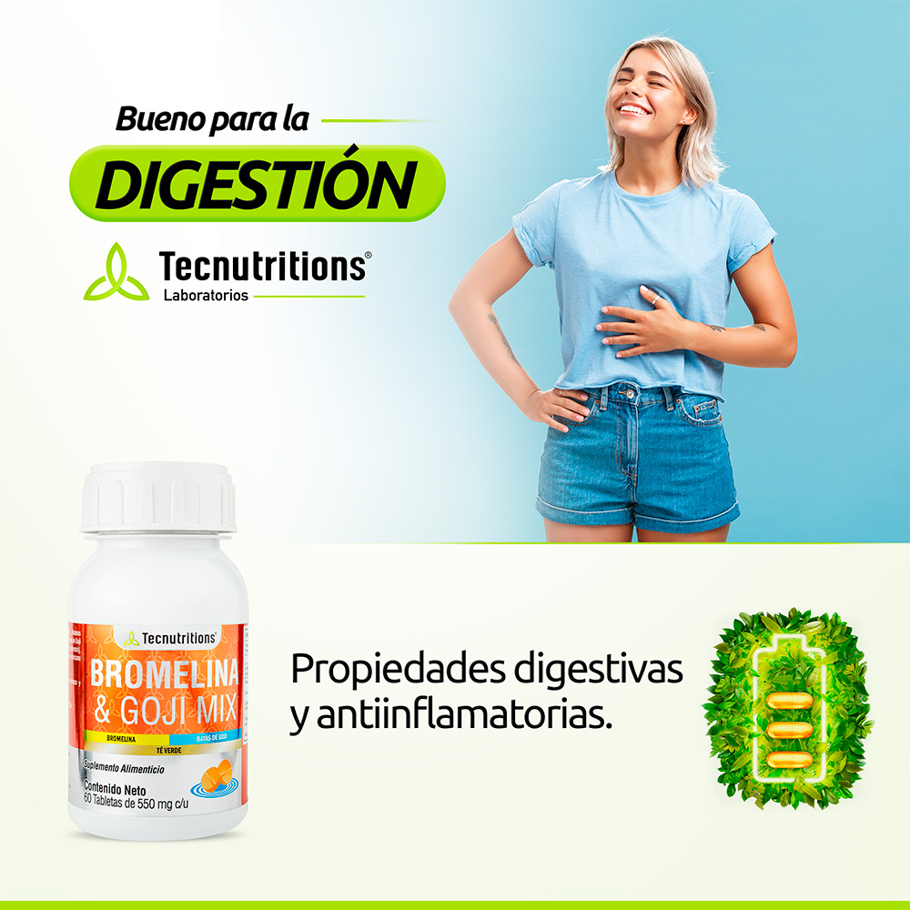 Foto 5 pulgar | Suplemento Tecnutritions Bromelina y Goji Mix