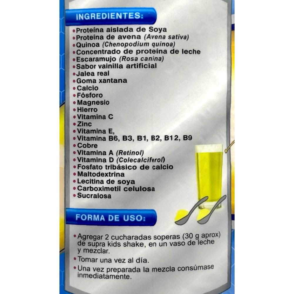 Foto 5 pulgar | Suplemento Supra Naturals Kids Shake Vainilla 1.1 Kg