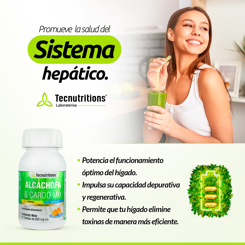 Foto 4 pulgar | Suplemento Tecnutritions Alcachofa y Cardo Mix
