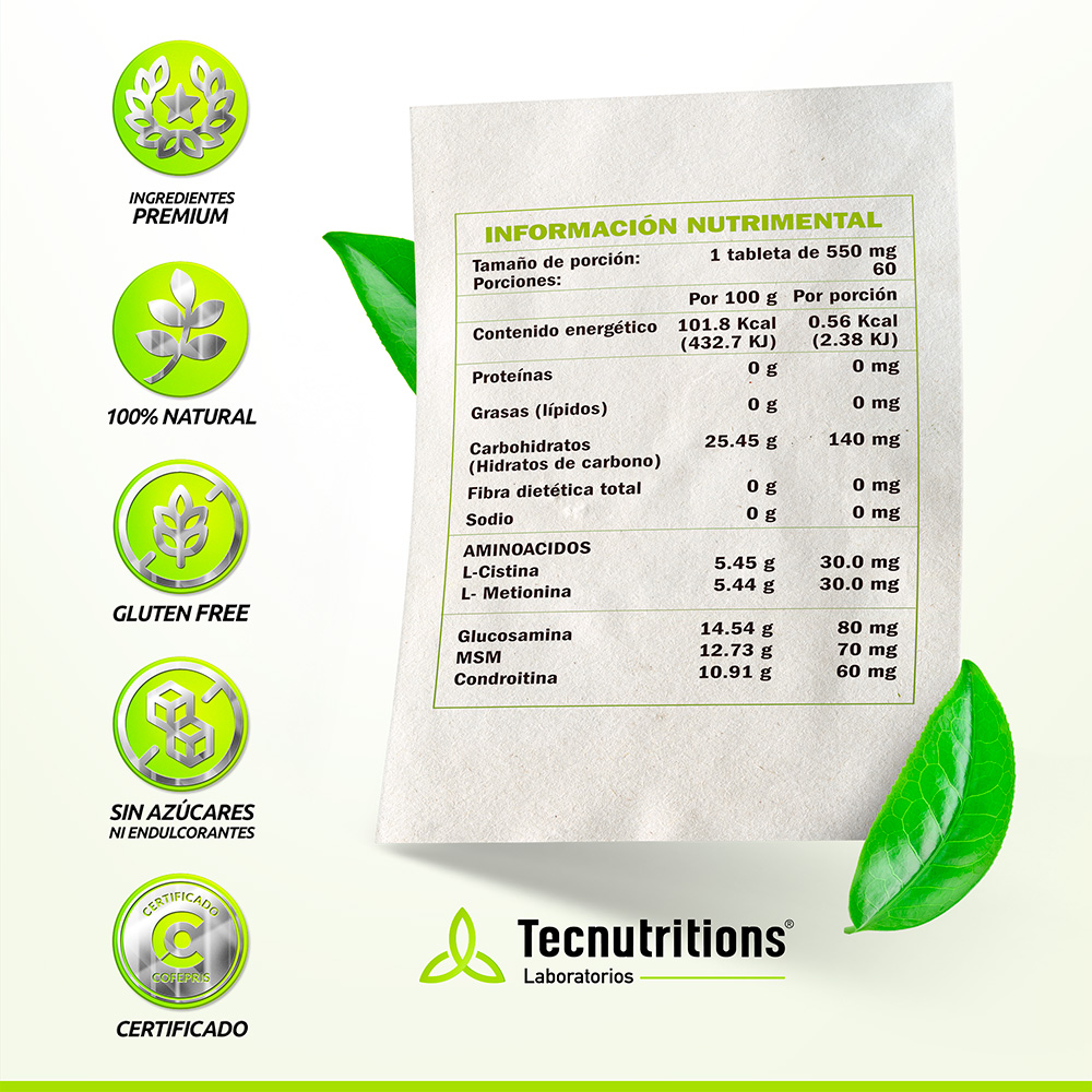 Foto 5 pulgar | Suplemento Tecnutritions Glucosamina 3 en 1