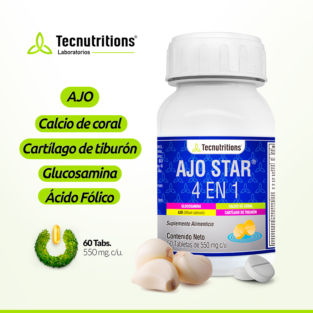 Foto 3 pulgar | Suplemento Tecnutritions Ajo Star 4 en 1
