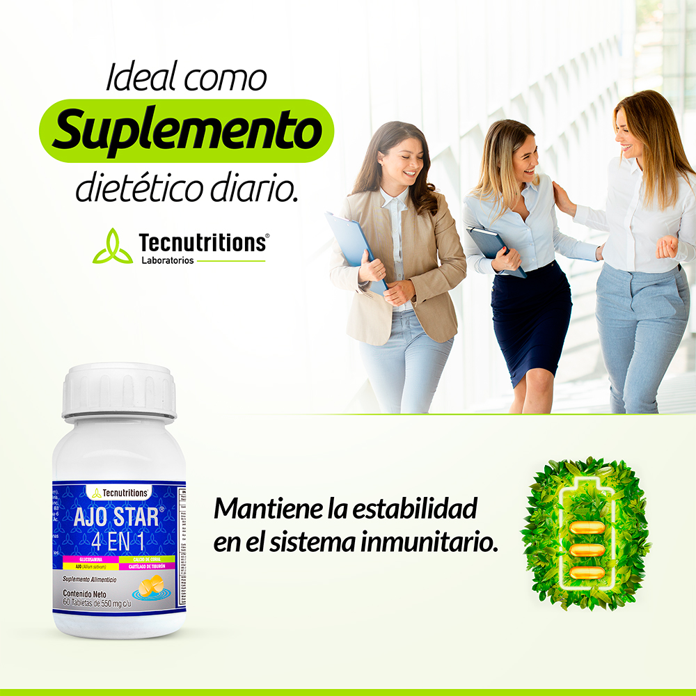 Foto 5 pulgar | Suplemento Tecnutritions Ajo Star 4 en 1
