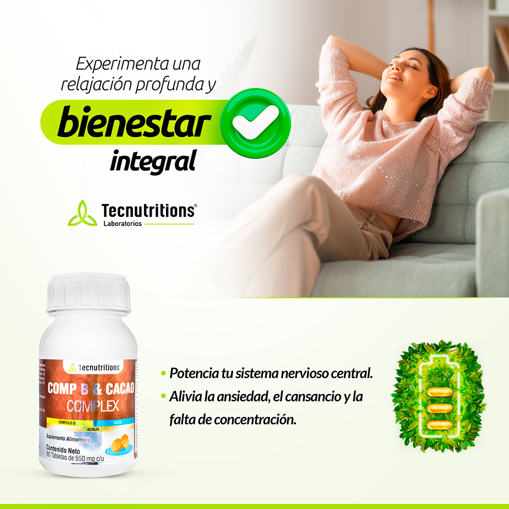 Foto 4 pulgar | Suplemento Tecnutritions Comp B y Cacao Complex