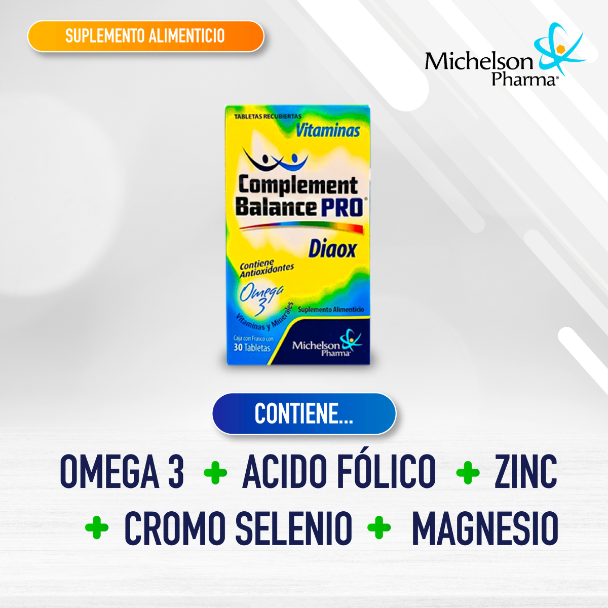 Foto 6 pulgar | Diaox Complement Balance Pro Contiene Antioxidantes Omega 3 Vitaminas Y Minerales 3 Pack