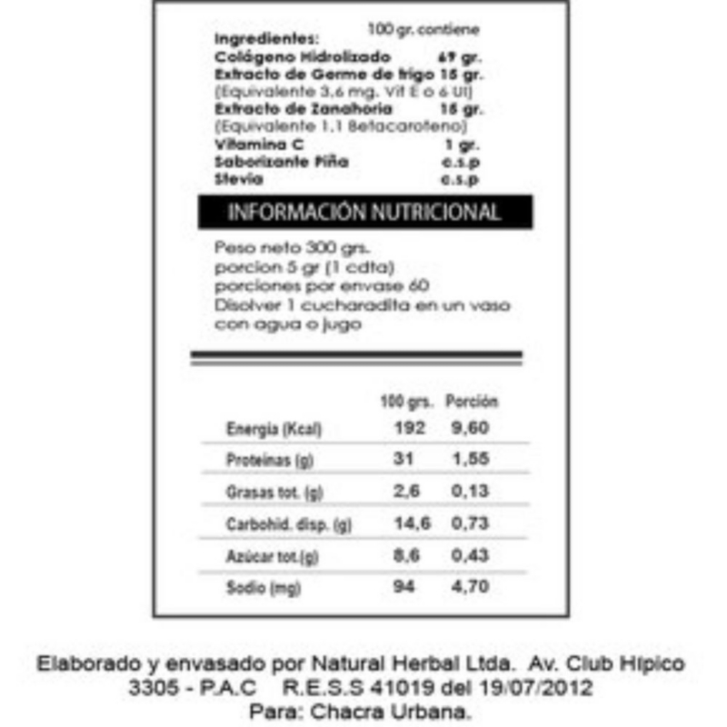 Foto 3 pulgar | Colágeno En Polvo Beauty Lady Hydrolized 300 G Con Betacaroteno - Venta Internacional.