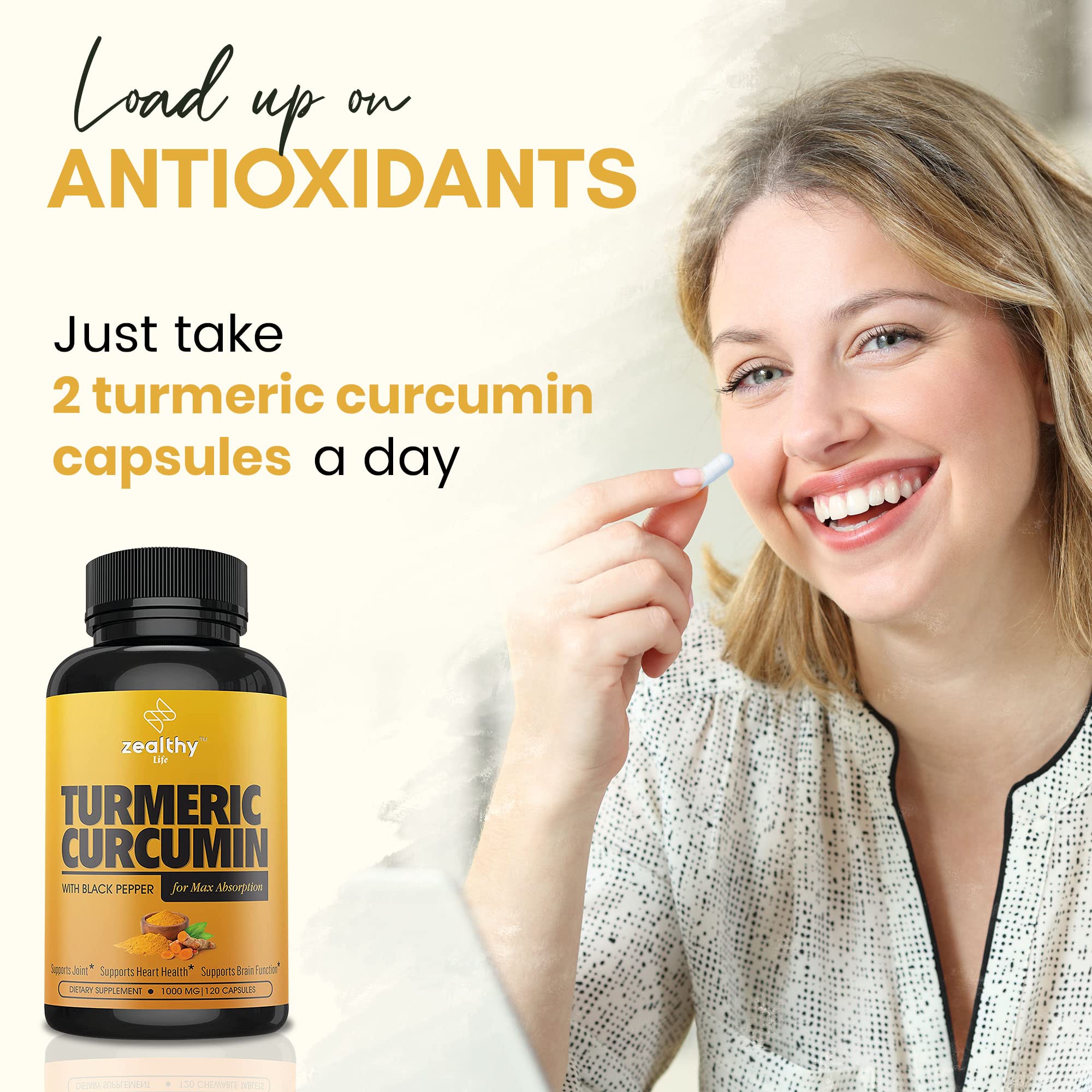 Foto 7 | Complementa La Curcumina De Cúrcuma Z Zealthy Life Con Pimienta Negra - Venta Internacional.