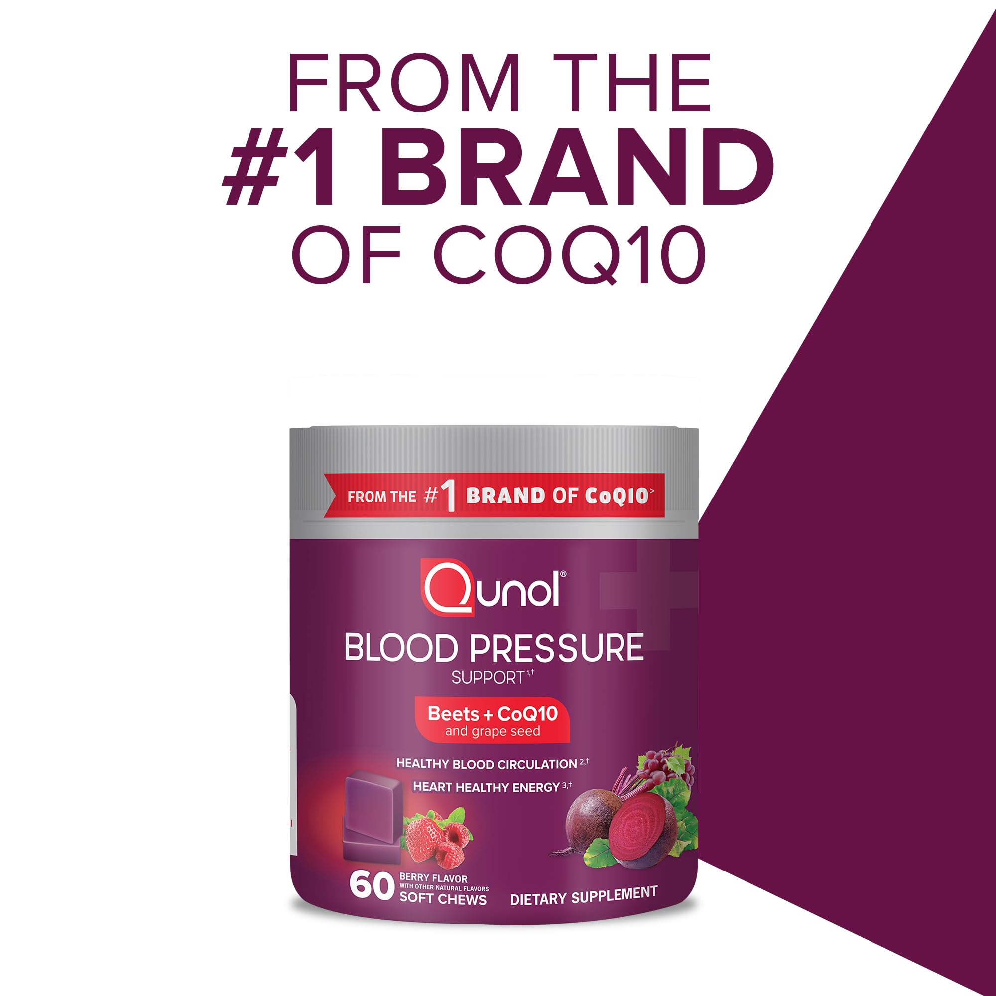 Foto 7 | Suplemento Qunol Beets Chews, Soporte Para La Presión Arterial, 60 Masticables - Venta Internacional.