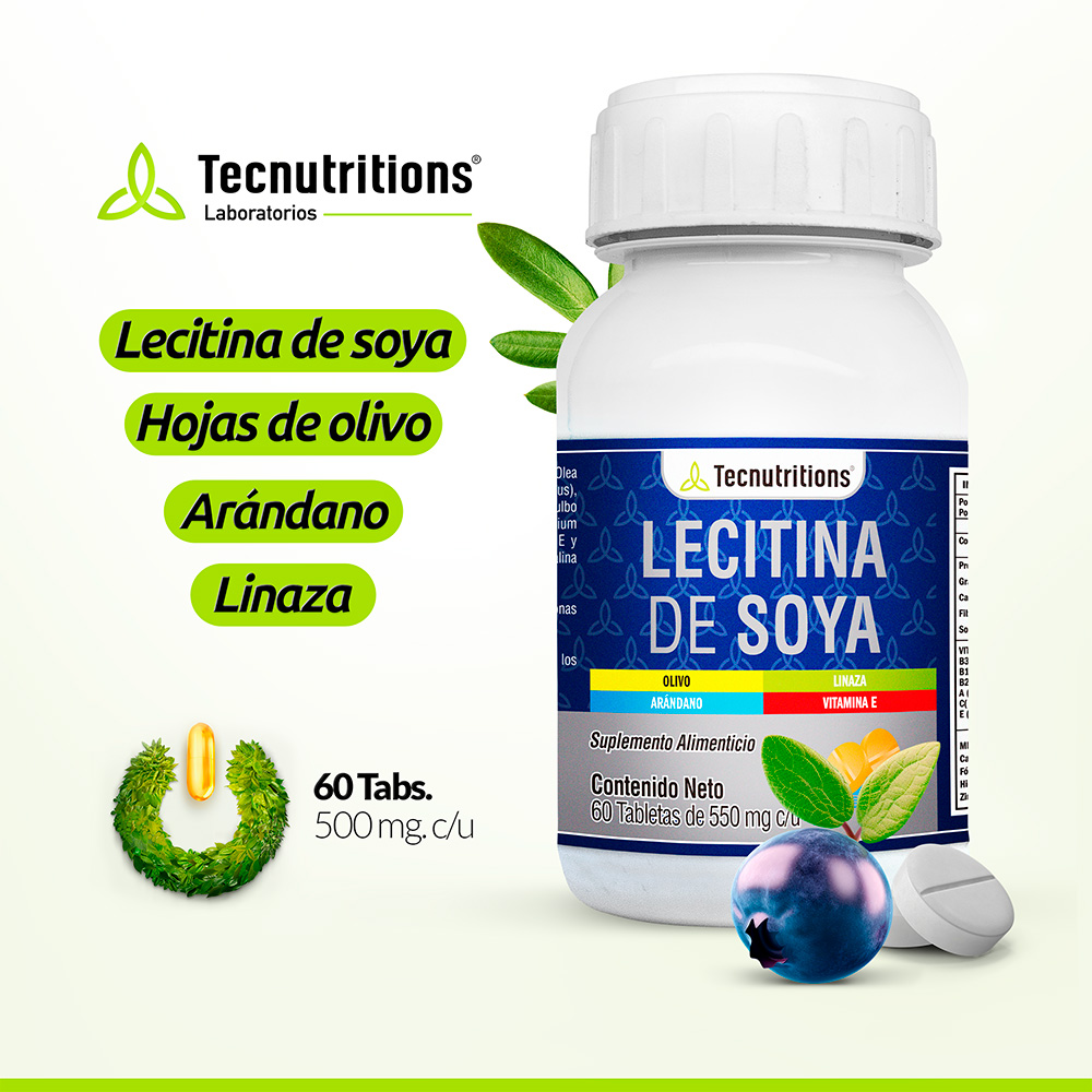 Foto 3 pulgar | Suplemento Tecnutritions Lecitina de Soya 60 Tabletas