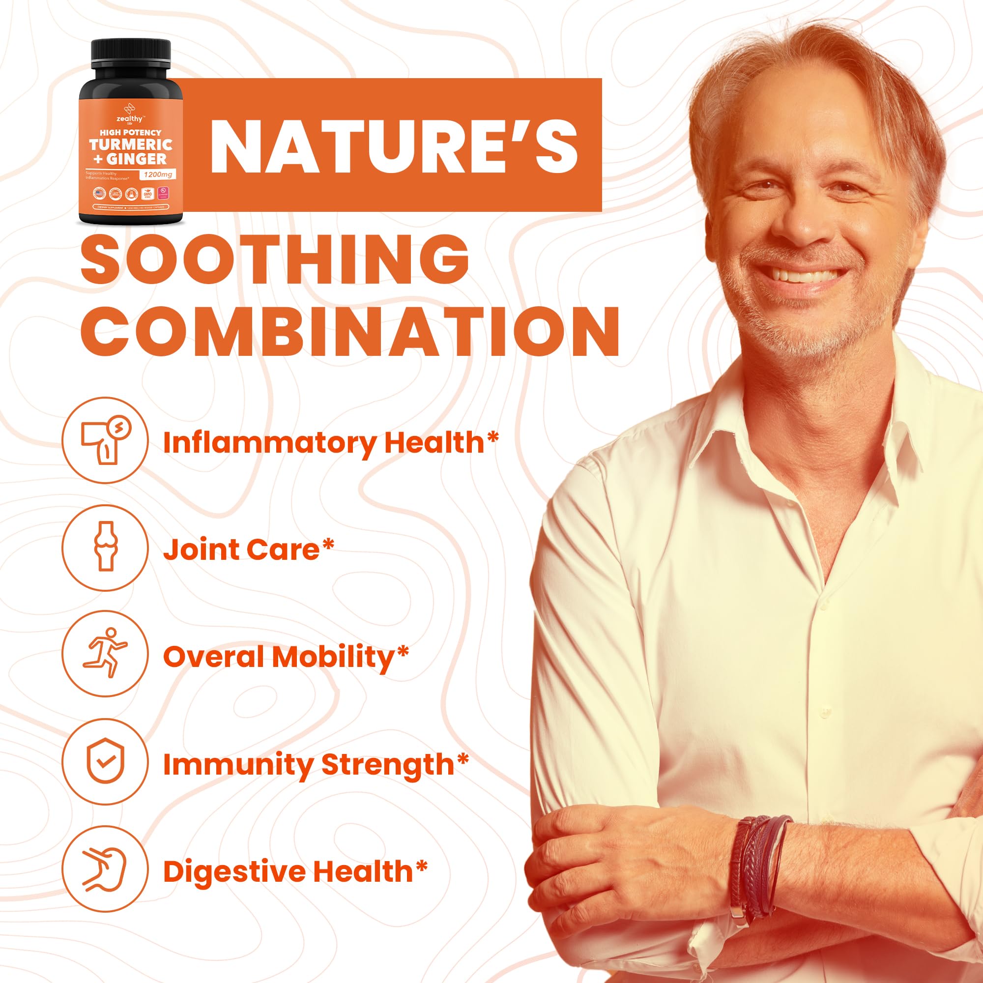 Foto 4 pulgar | Suplemento Zealthy Life, Cúrcuma Y Jengibre, 1200 Mg, 180 Cápsulas - Venta Internacional.