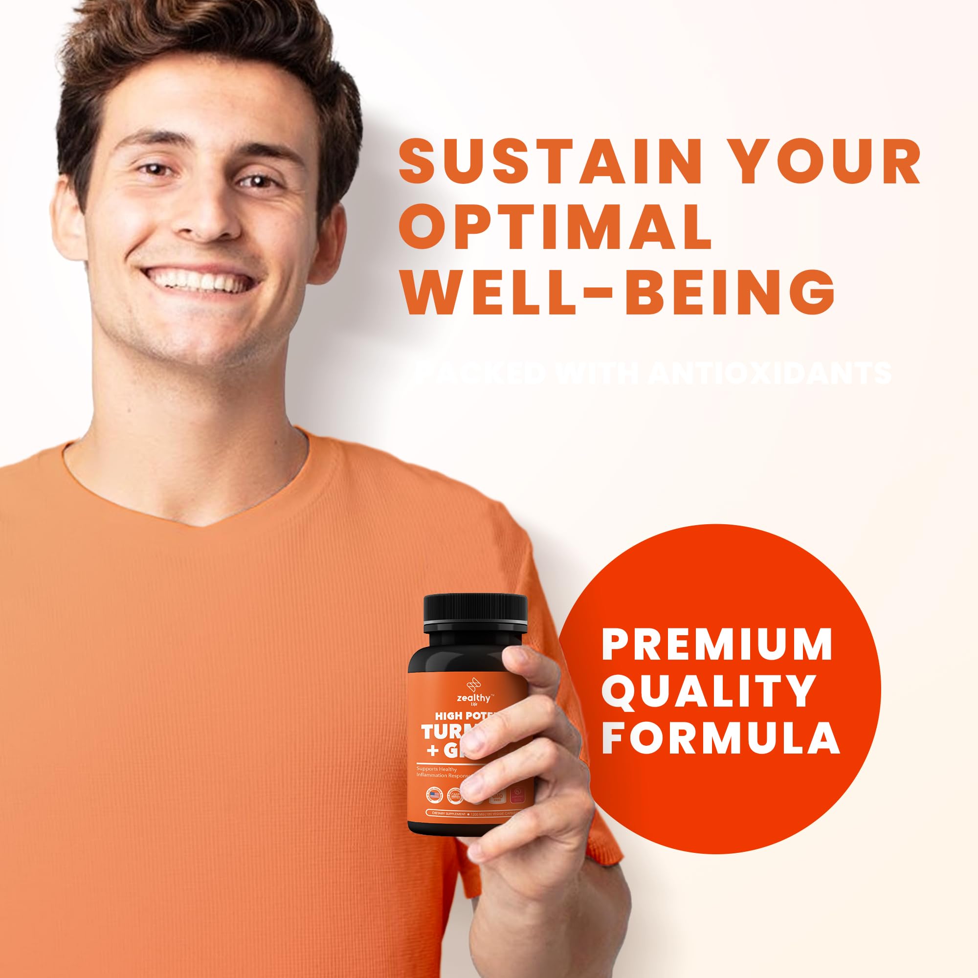 Foto 6 | Suplemento Zealthy Life, Cúrcuma Y Jengibre, 1200 Mg, 180 Cápsulas - Venta Internacional.