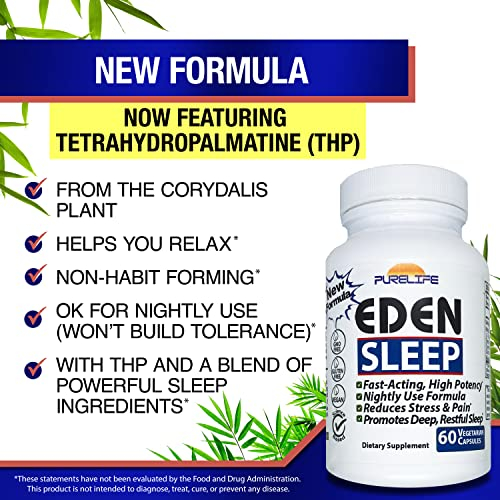 Foto 3 pulgar | Suplemento Purelife Supplements Eden Sleep 60 Cápsulas Veganas - Venta Internacional.