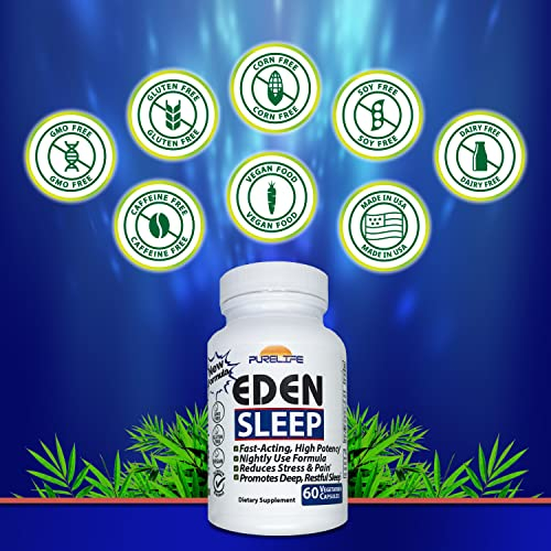 Foto 7 pulgar | Suplemento Purelife Supplements Eden Sleep 60 Cápsulas Veganas - Venta Internacional.