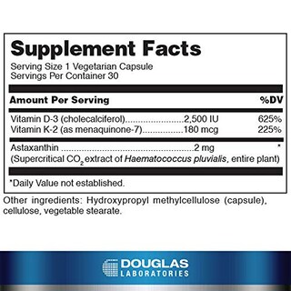 Foto 2 | Complemente El K2-d3 De Douglas Laboratories Con Astaxantina 30 Ca - Venta Internacional.