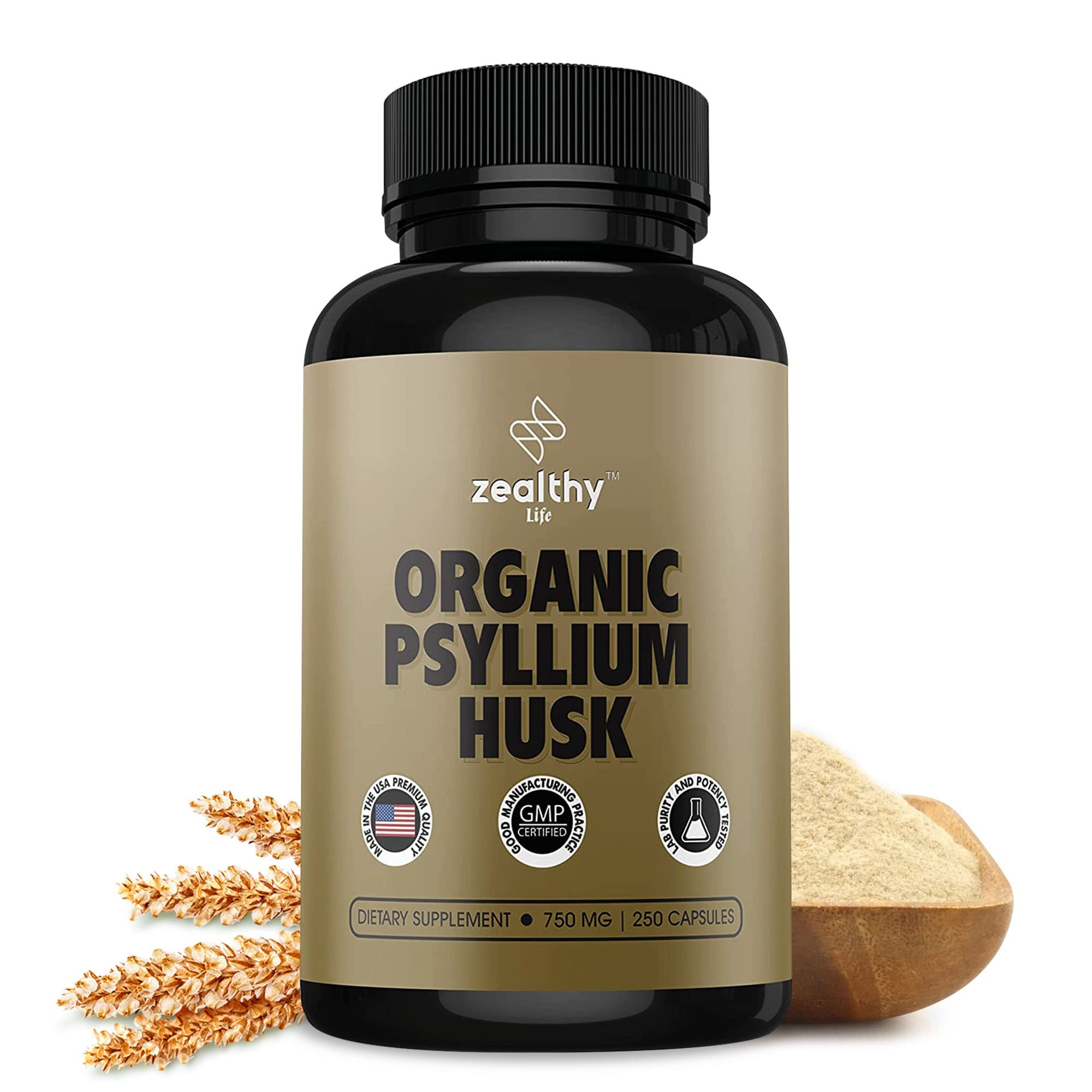 Cápsulas De Cáscara De Psilio Z Zealthy Life 375 Mg De Fibra Soluble - Venta Internacional.