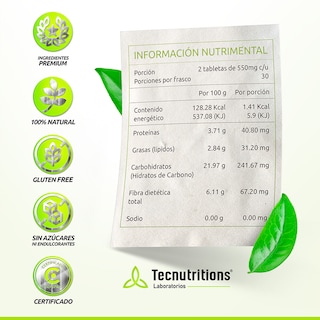 Foto 3 | Suplemento Tecnutritions Clorofila de Menta 60 Tabletas