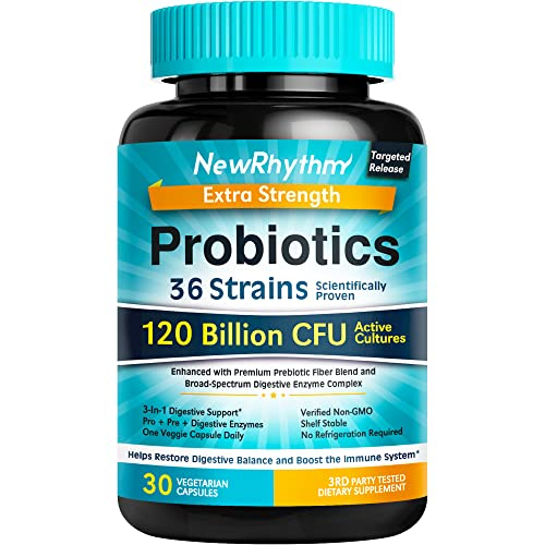 Foto 2 pulgar | Probióticos Newrhythm 120 Mil Millones de CFU 36 Cepas 30 Cápsulas - Venta Internacional