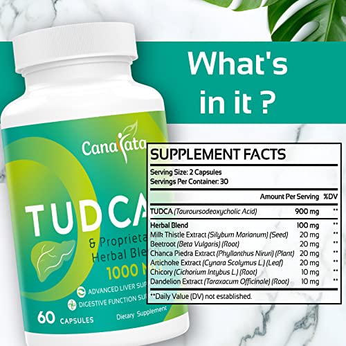 Foto 5 pulgar | Suplementos Canarata Tudca Liver Support 1000 mg 60 Cápsulas - Venta Internacional