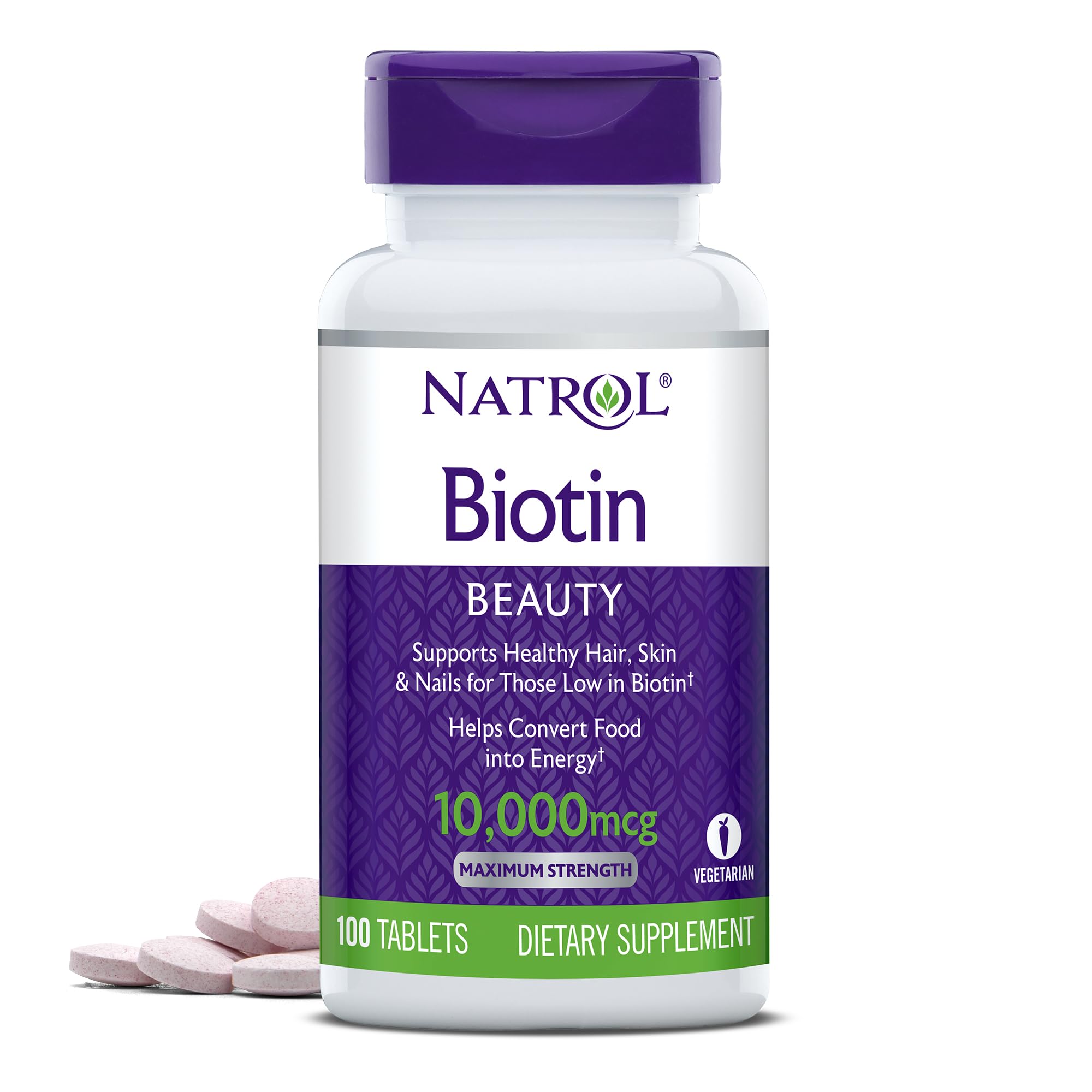 Foto 2 pulgar | Biotin Beauty Tabs Natrol 10 000 Mcg Concentración Máxima 100 Tabletas - Venta Internacional