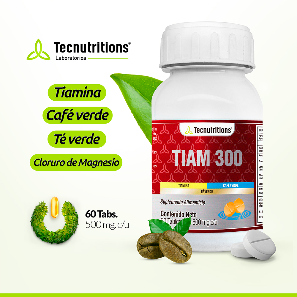 Foto 3 pulgar | Suplemento Tiam 300, Desvelo y fatiga