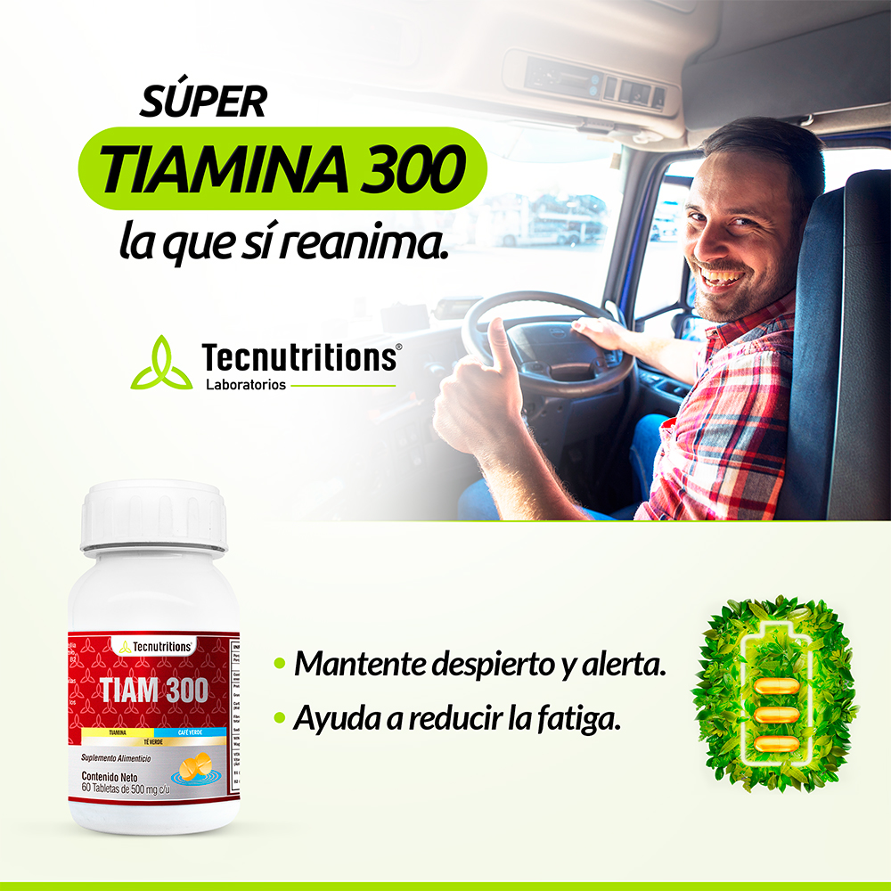 Foto 4 pulgar | Suplemento Tiam 300, Desvelo y fatiga