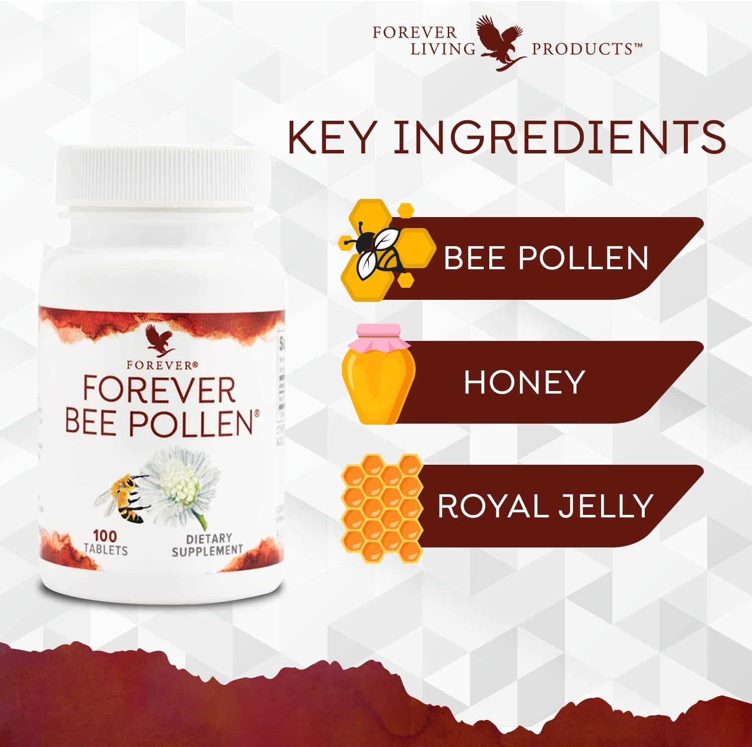 Foto 3 pulgar | Suplemento Forever Living Bee Pollen 100 Tabletas