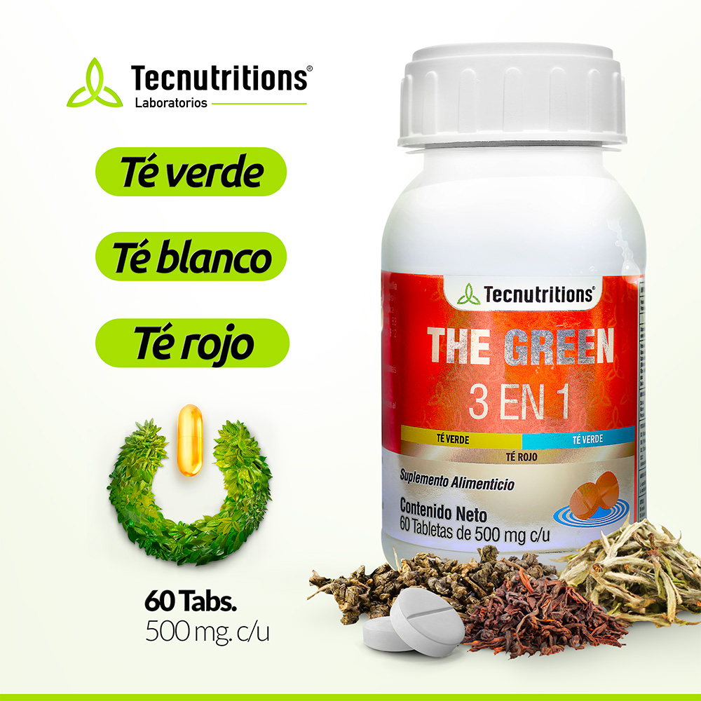 Foto 3 pulgar | Suplemento Tecnutritions The Green 3 en 1