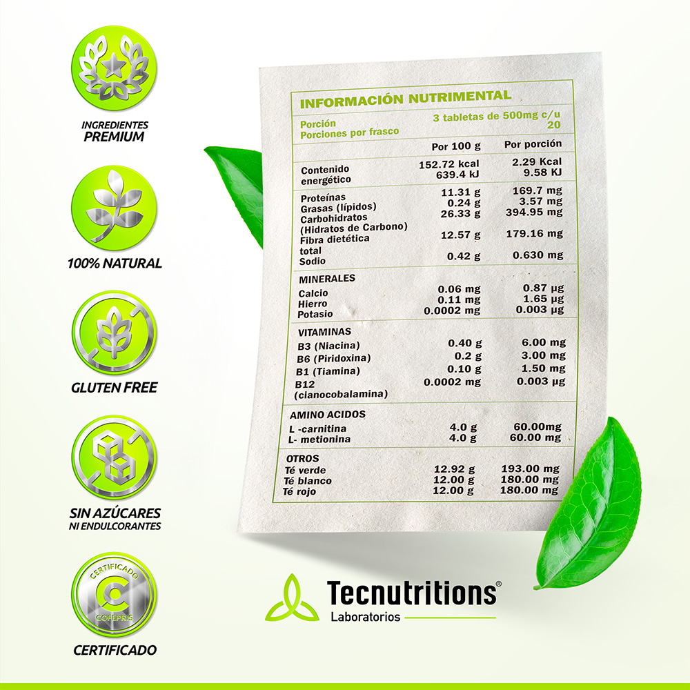 Foto 5 pulgar | Suplemento Tecnutritions The Green 3 en 1