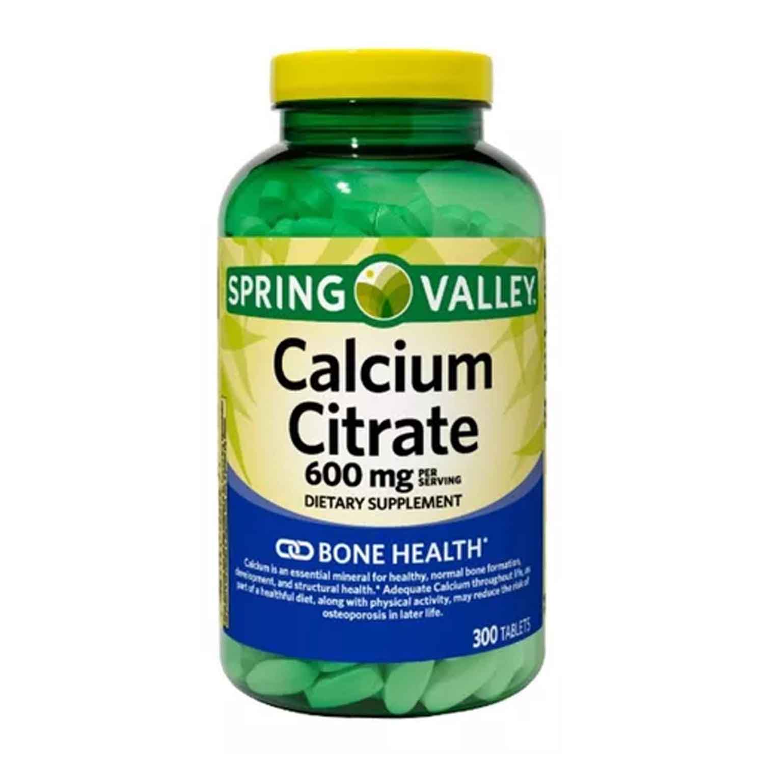 Foto 2 pulgar | Calcio 600 mg Spring Valley 300 Tabletas Citrato Premium Neutro