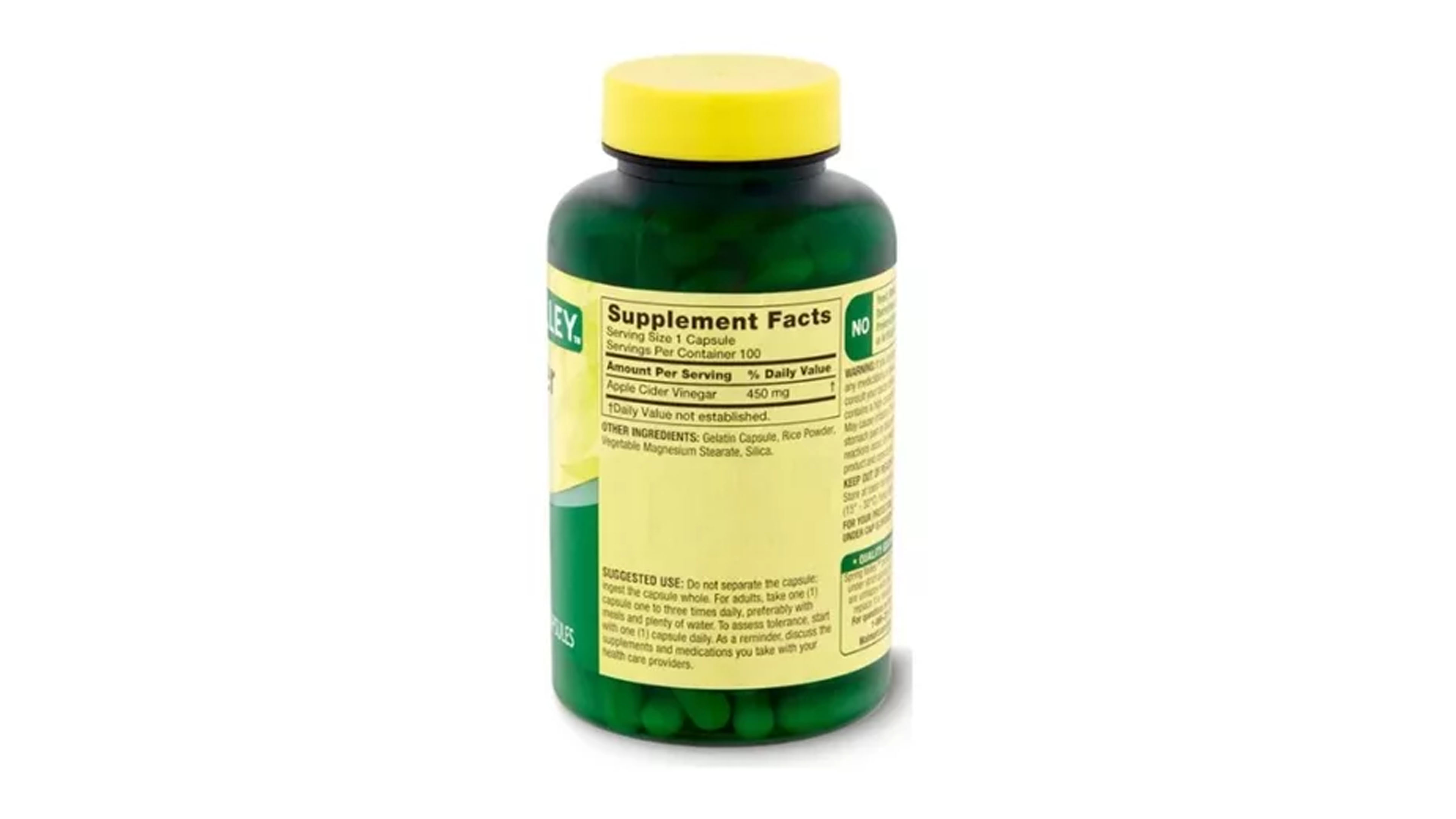 Foto 4 | Vinagre de Sidra de Manzana 450mg Spring Valley 100 Cápsulas