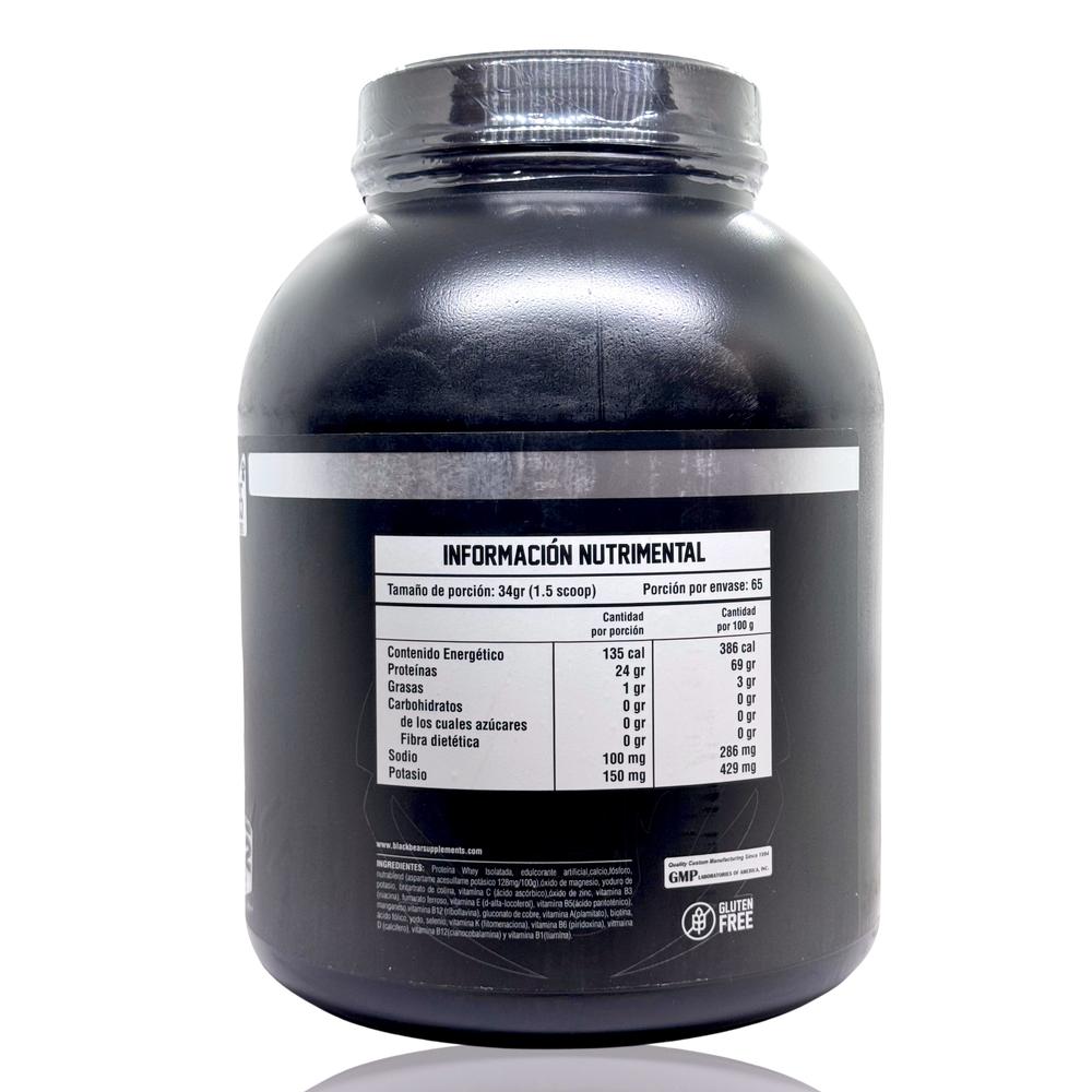 Foto 4 pulgar | Proteína Zero Carbs 2.2 Kg Vainilla 65 Serv Isolatada Blackbear