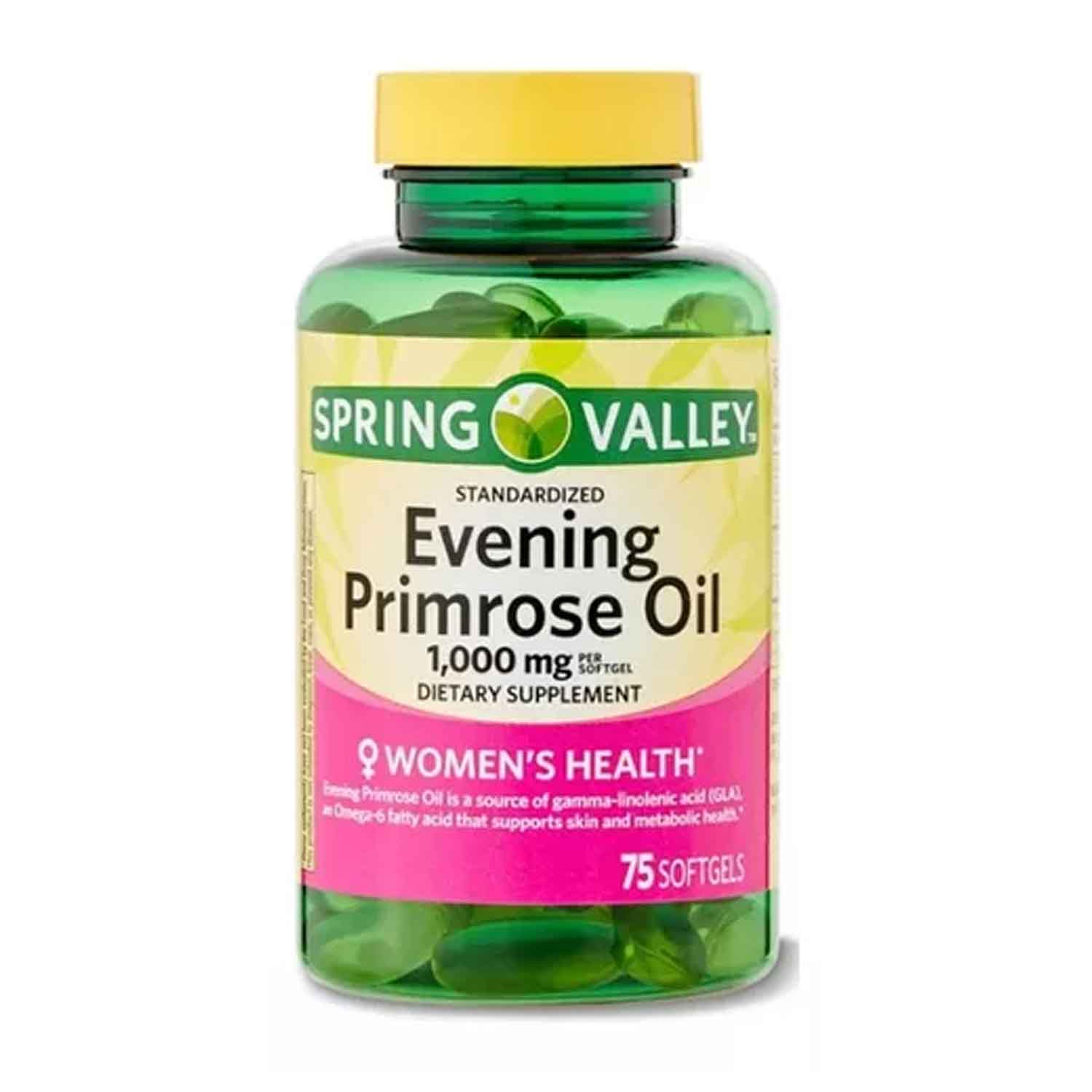 Foto 2 pulgar | Aceite de Onagra 1000mg Spring Valley 75 Softgels + Omega 6