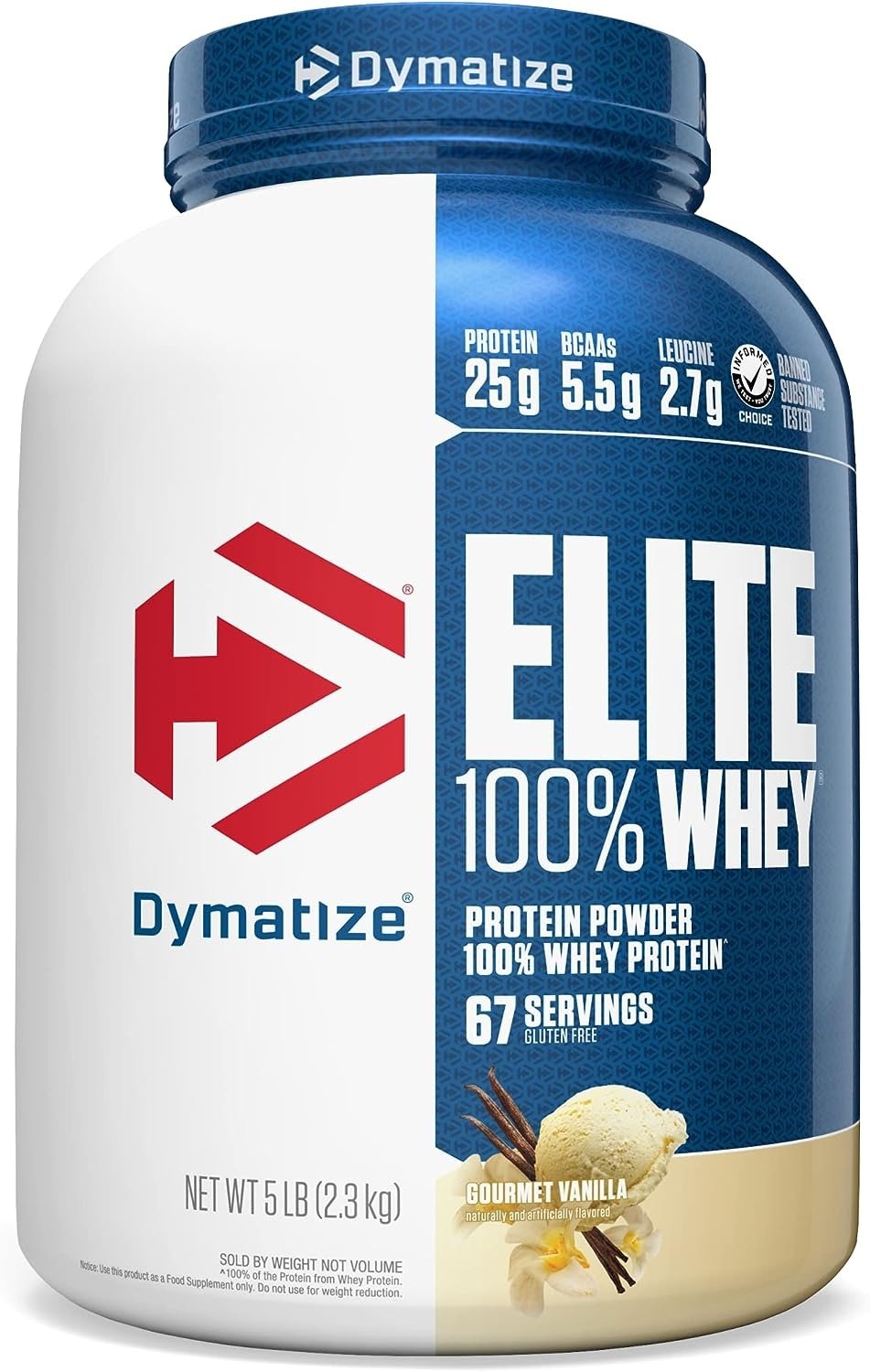 Proteína Dymatize Sabor Vainilla Elite 100% Whey 5 Lb 67 Servicios $1,799