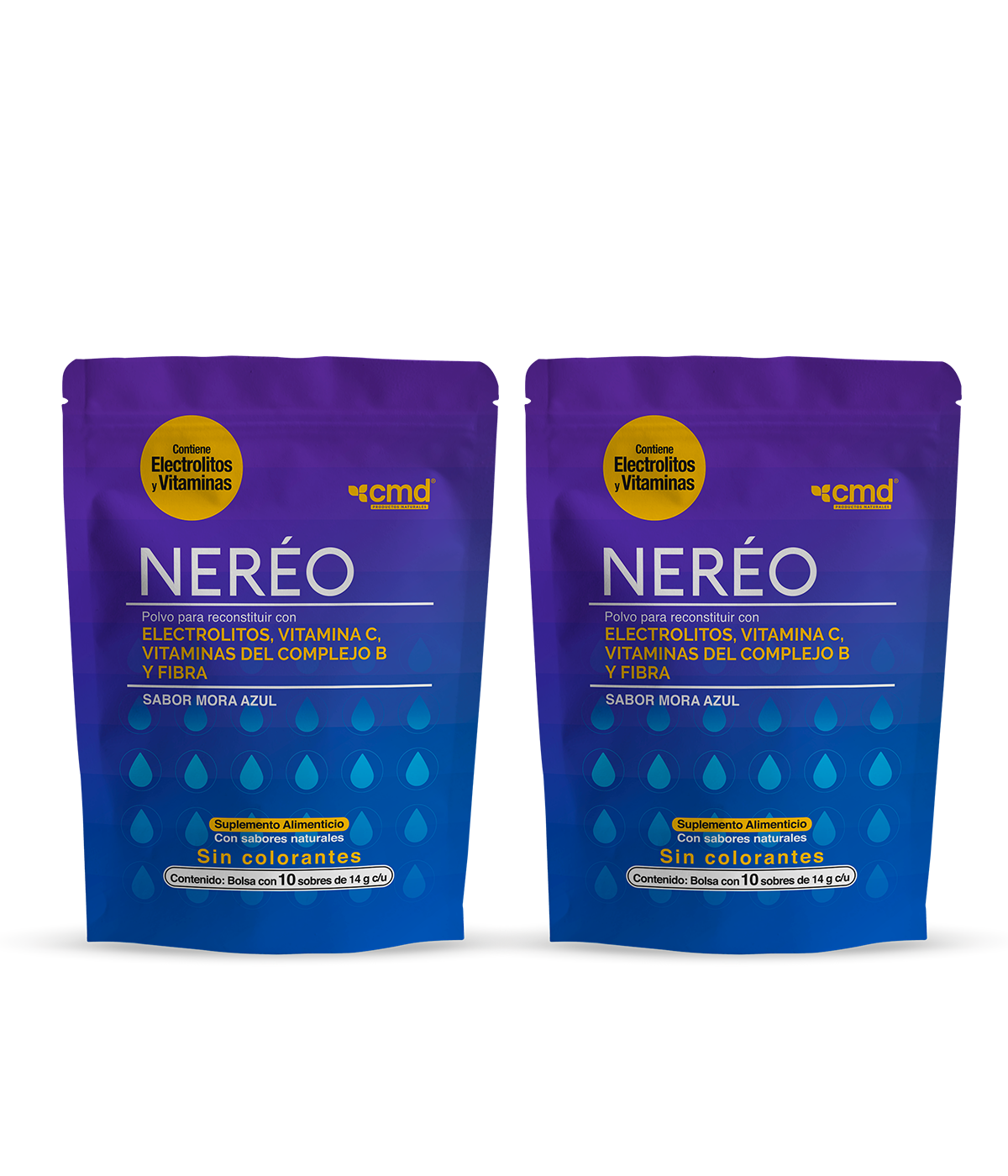 Nereo CMD Laboratorio Electrolitos Vitamina C Complejo B y Fibra 10 Sobres.