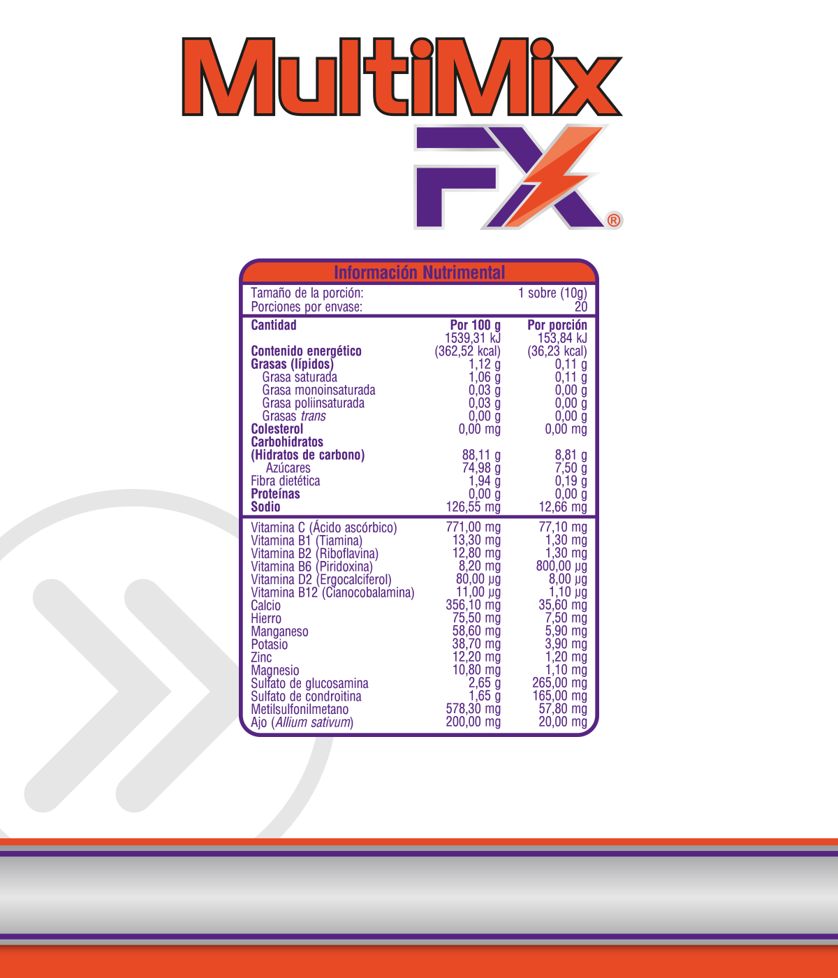 Foto 3 pulgar | Multimix Fx CMD Laboratorio Vitaminas Y Minerales 20 Sobres