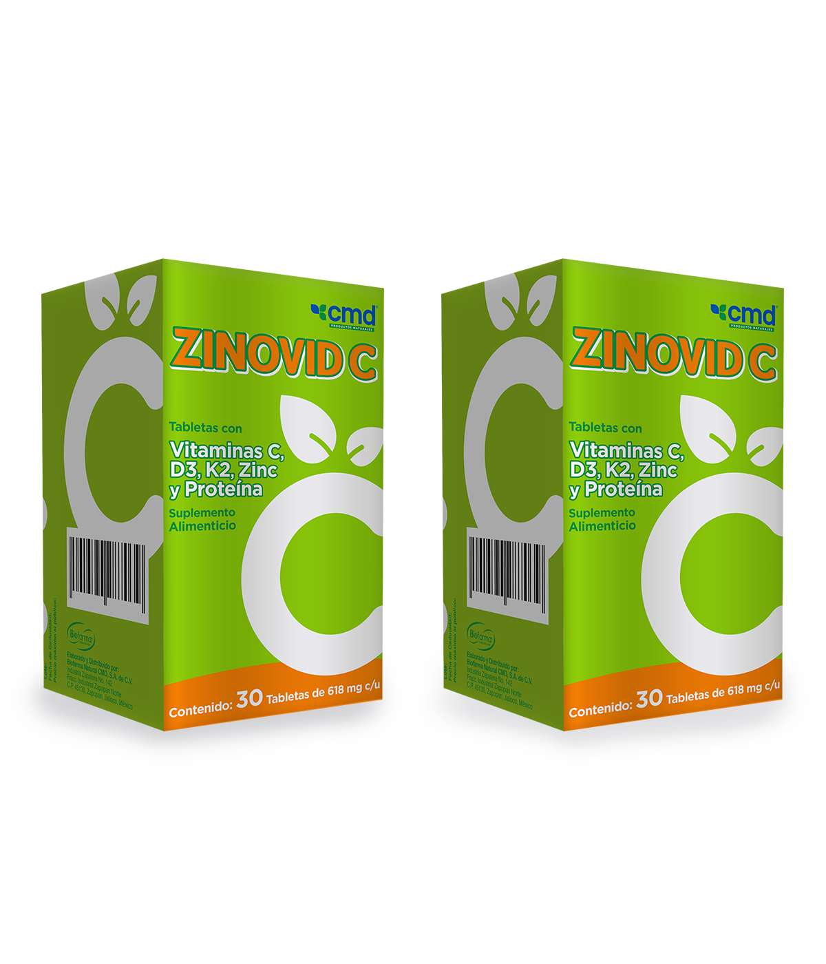 Zinovid-c CMD Laboratorio Vitaminas C D3 K2 y Zinc con 30 Tabletas