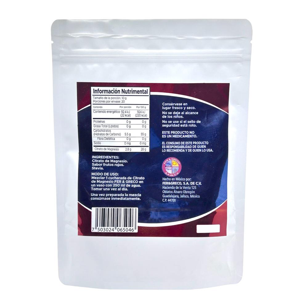 Foto 4 pulgar | Citrato de Magnesio Fer y Greco Frutos Rojos 200 g