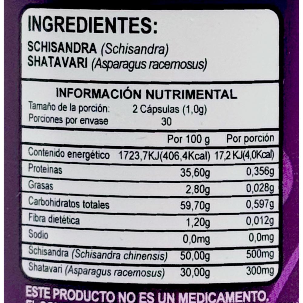Foto 3 pulgar | F Y P Schisandra Shatavari Fer & Greco 60 Cápsulas