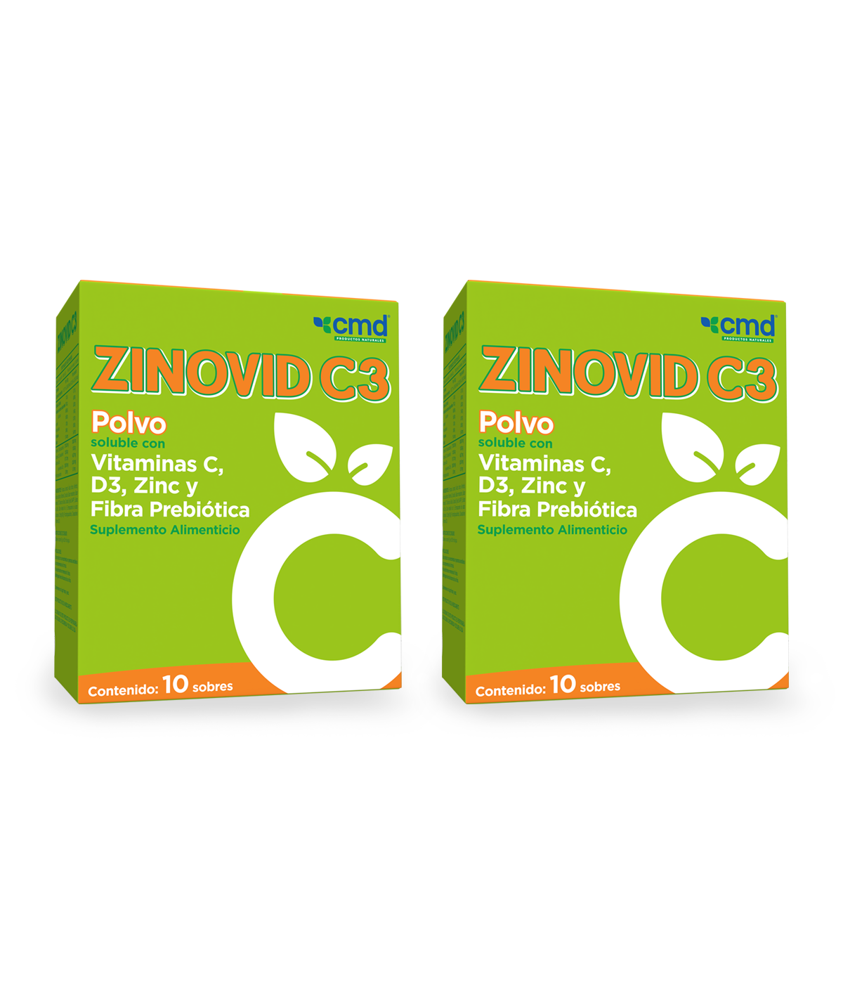 Zinovid C3 CMD Laboratorio Vitaminas C D3 y Zinc en Polvo con 10 Sobres
