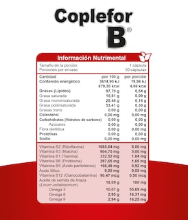 Foto 2 | Coplefor B Duo Omega 3/6 Y 9 Complejo B Con 50 Cápsulas