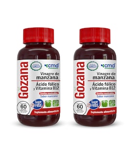 Foto 1 | Gozana Sugar Free Dúo Vinagre De Sidra De Manzana Ácido Fólico Y Vitamina B12 Con 60 Gomitas Masticables Sin Azúcar
