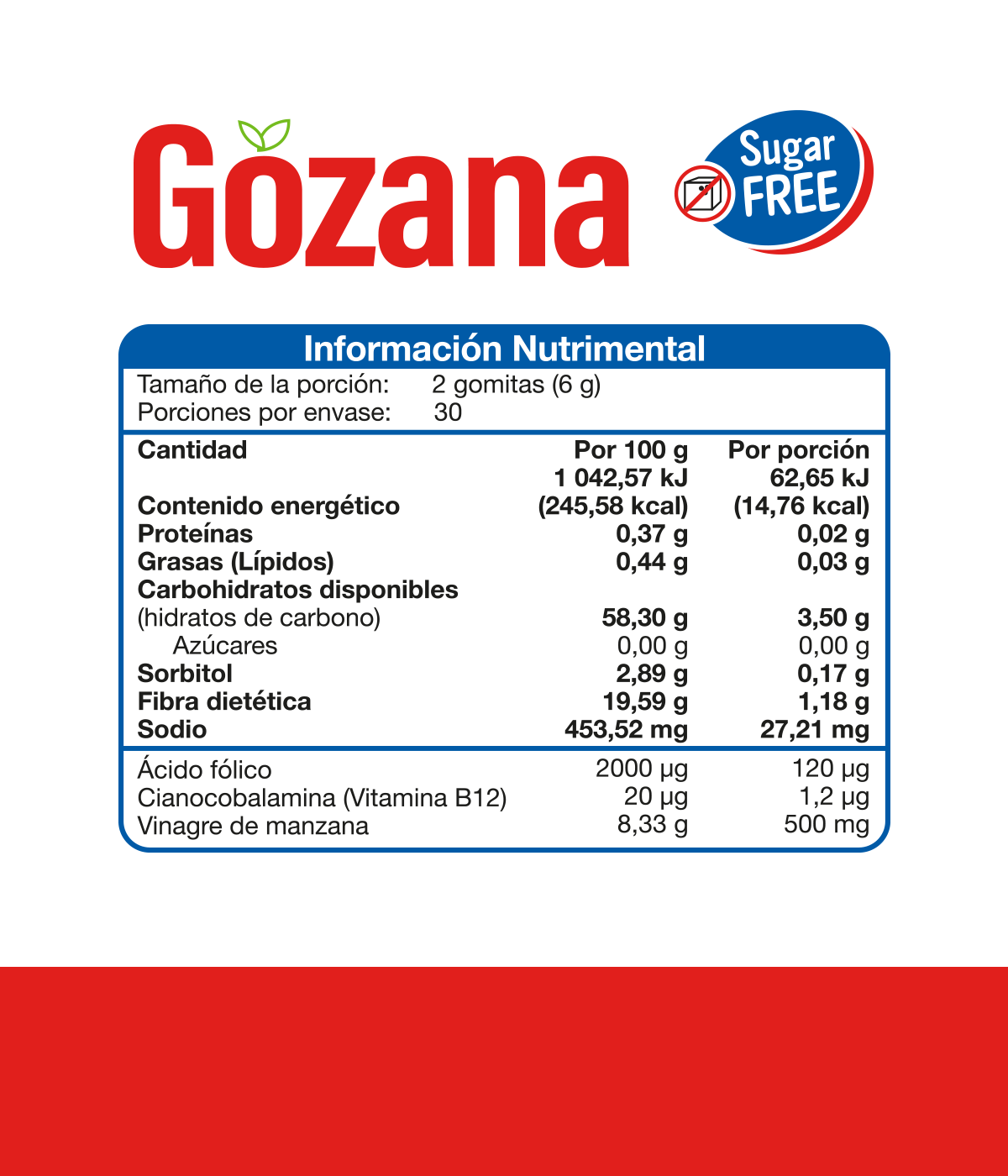 Foto 3 pulgar | Gozana Sugar Free Dúo Vinagre De Sidra De Manzana Ácido Fólico Y Vitamina B12 Con 60 Gomitas Masticables Sin Azúcar