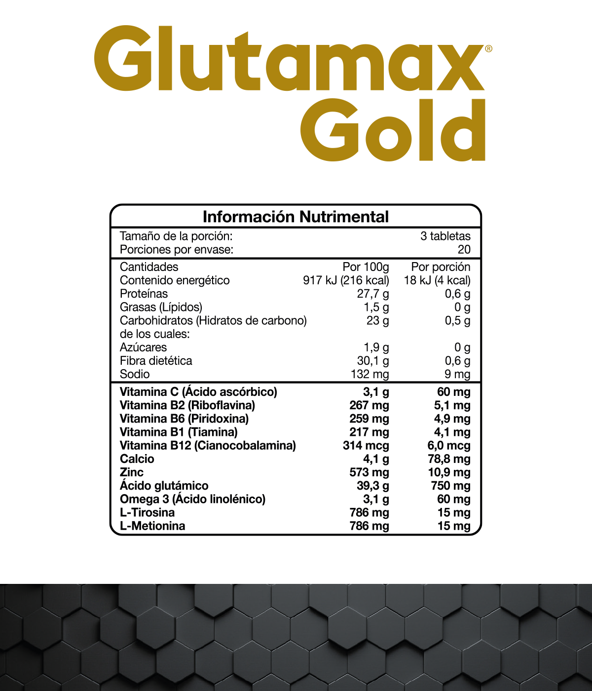 Foto 3 pulgar | Glutamax Gold Dúo Vitaminas Minerales Omega 3 Aminoácidos Con 60 Tabletas