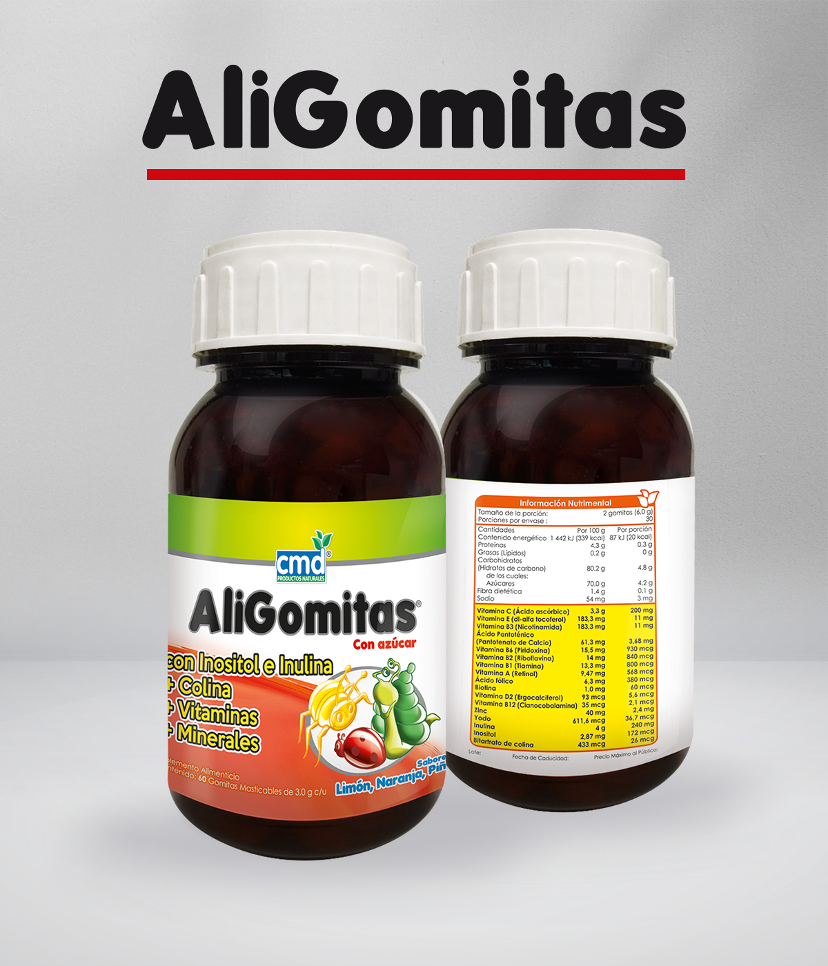 Foto 5 pulgar | Aligomitas Dúo Vitaminas Y Minerales con 60 Gomitas Masticables Sabor Limón Naranja y Piña para Niños