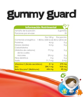 Foto 2 | Gummy Guard Dúo Vitamina C Beta Glucano Zinc Con 60 Gomitas