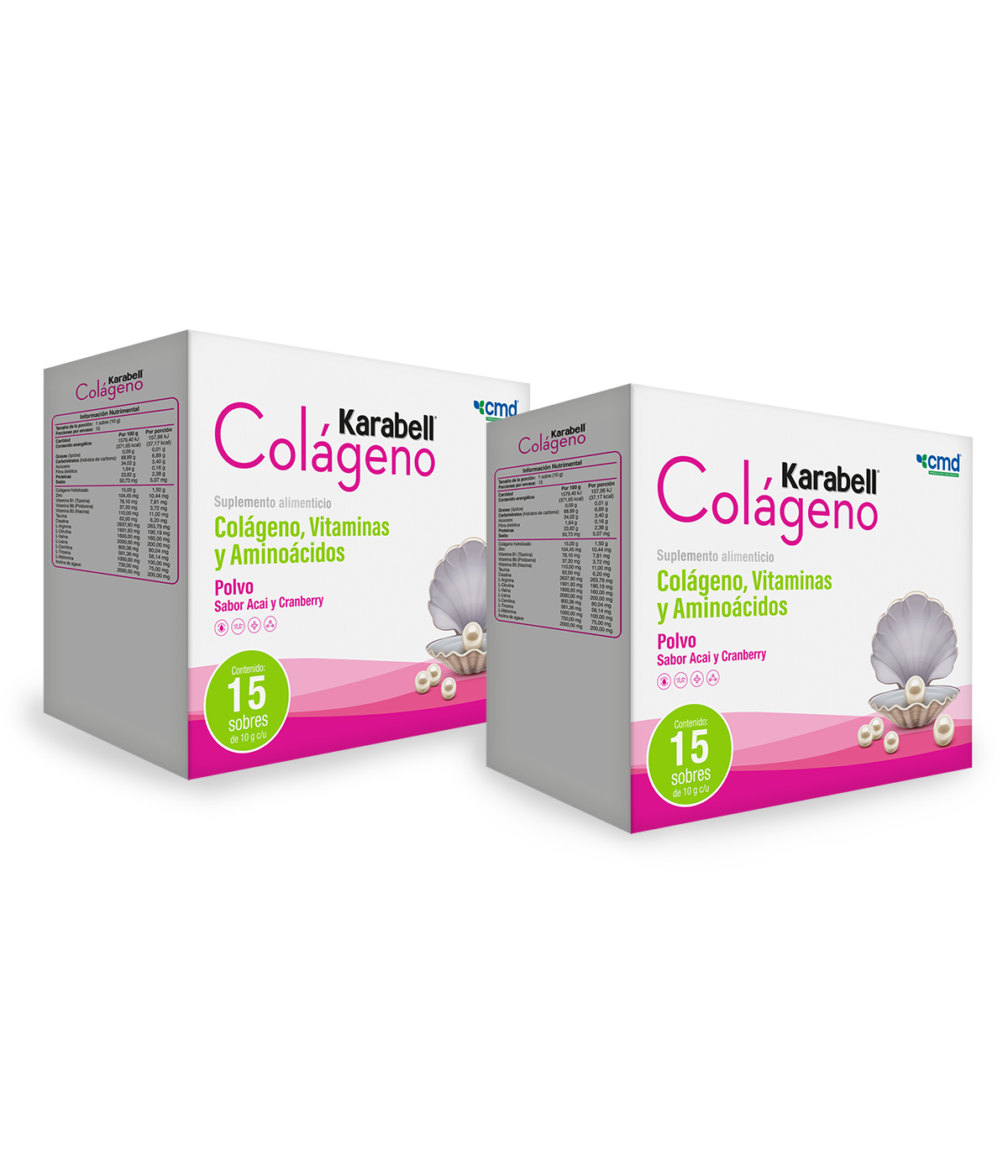Foto 2 pulgar | Karabell Colágeno Dúo Vitaminas Y Aminoácidos Con 15 Sobres