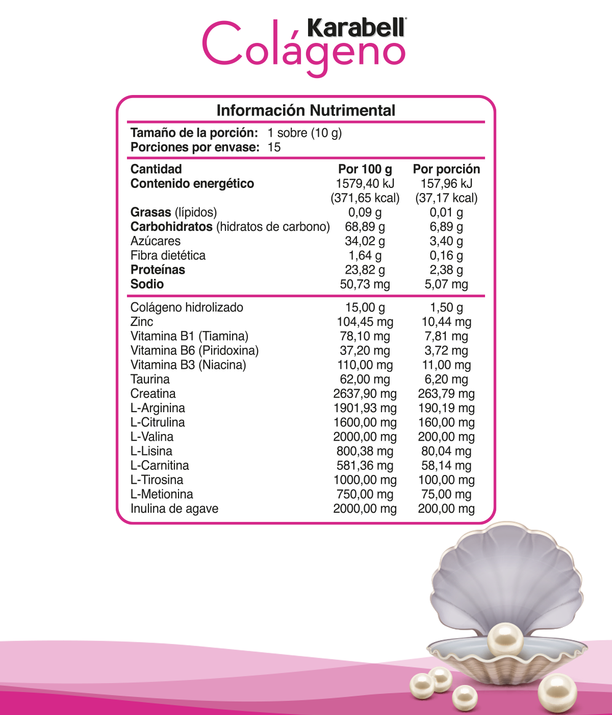 Foto 3 pulgar | Karabell Colágeno Dúo Vitaminas Y Aminoácidos Con 15 Sobres