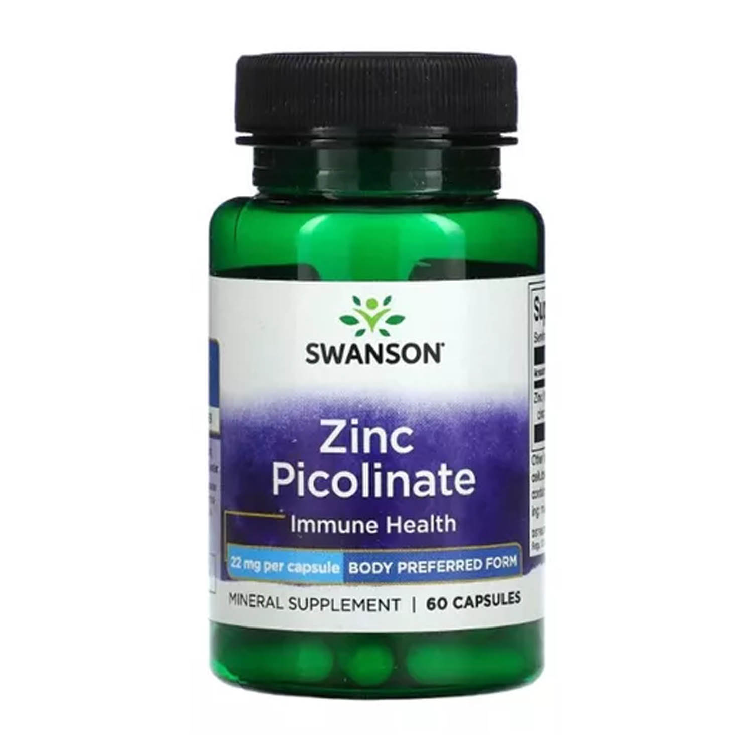 Zinc Picolinato Swanson 60 Cápsulas de 22 mg C/U