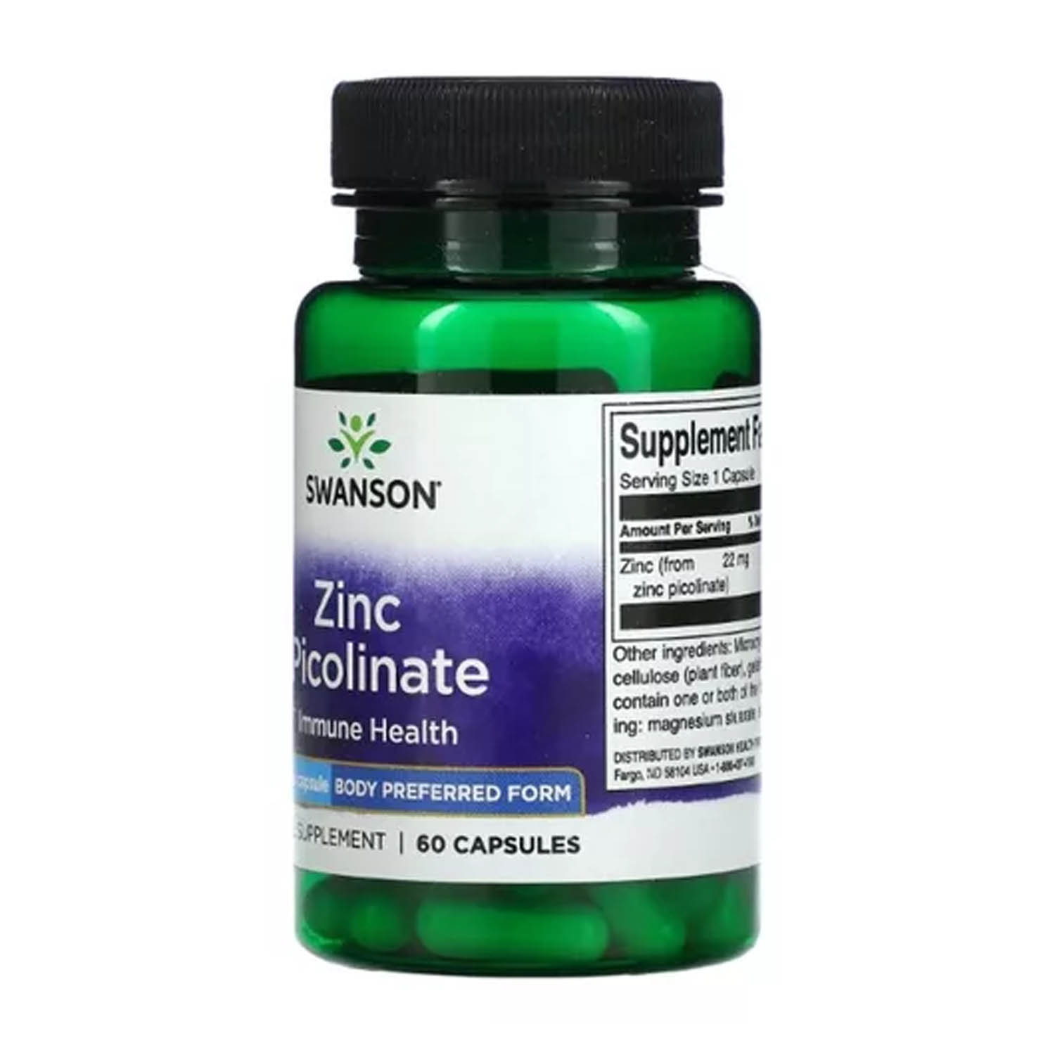 Foto 2 | Zinc Picolinato Swanson 60 Cápsulas de 22 mg C/U