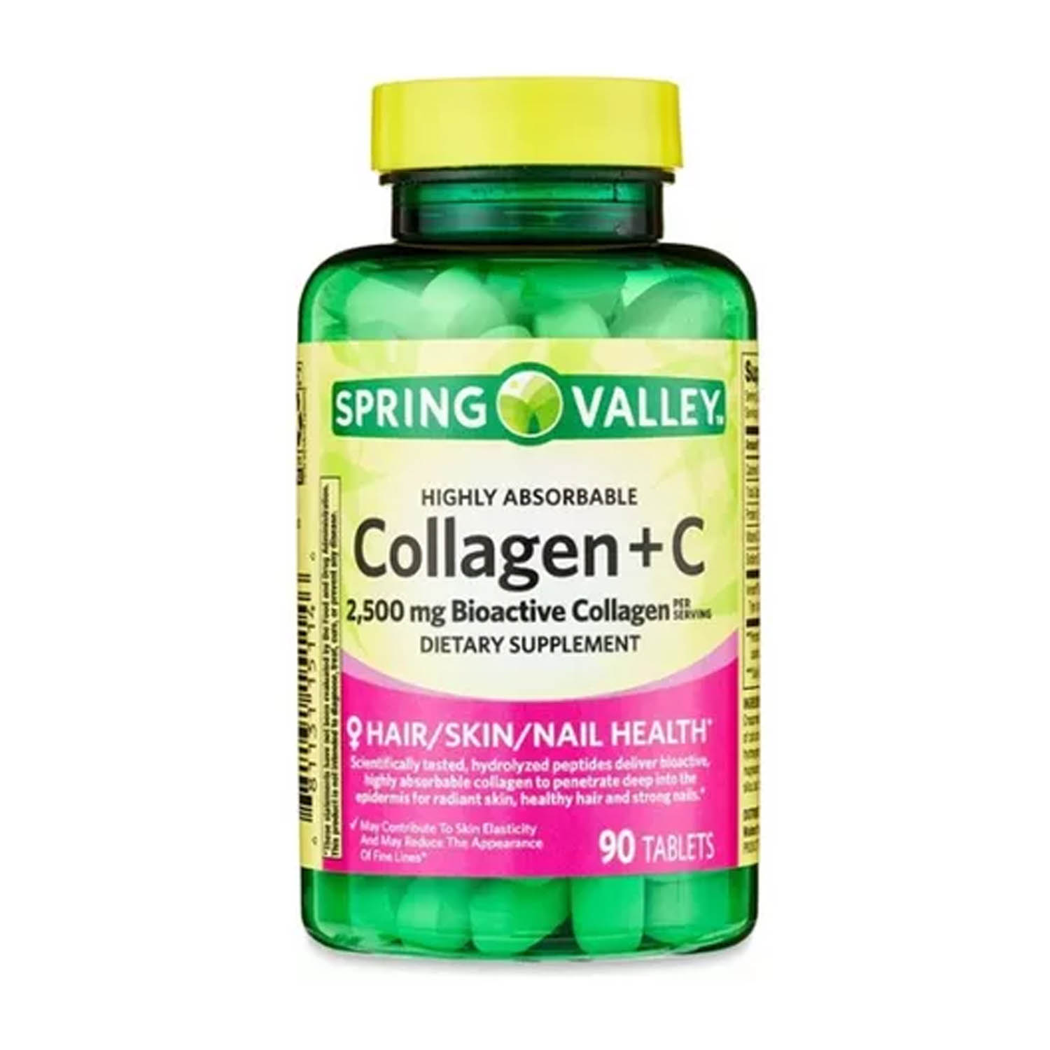 Foto 2 pulgar | Colágeno 2500mg más Vitamina C 60mg  Spring Valley 90 Tabletas Altamente Absorbible Bioactive Collagen