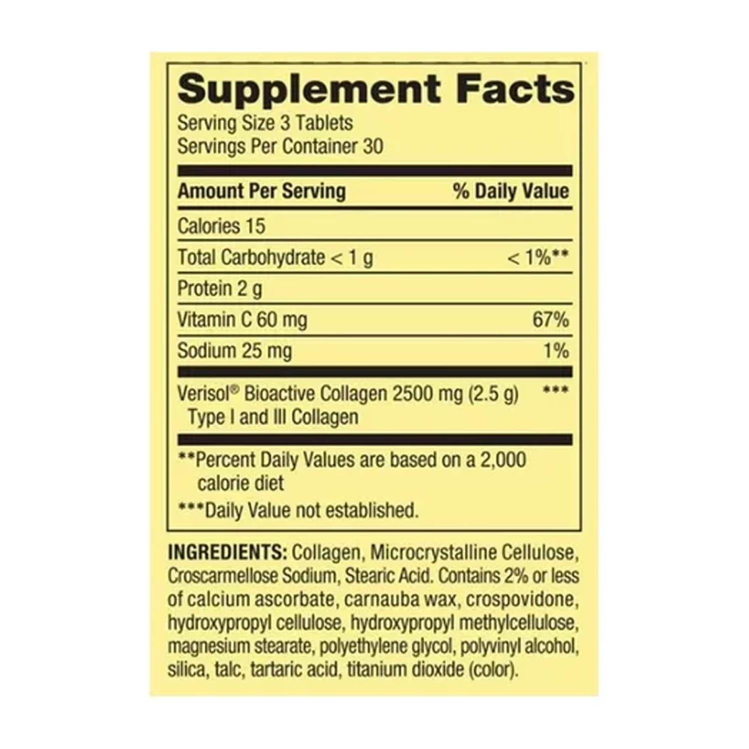 Foto 3 pulgar | Colágeno 2500mg más Vitamina C 60mg  Spring Valley 90 Tabletas Altamente Absorbible Bioactive Collagen